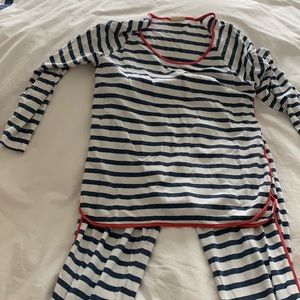 Lake Pajamas Stripe Long Sleeve Top and Bottoms